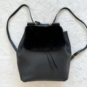 NEW!!! Dolce&Gabbana Sicily fur-trimmed leather backpack Authentic Retail 2550$